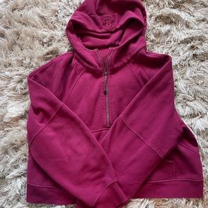 LULU LEMON SCUBA HOODIE size L/XL. burgundy color barely worn
